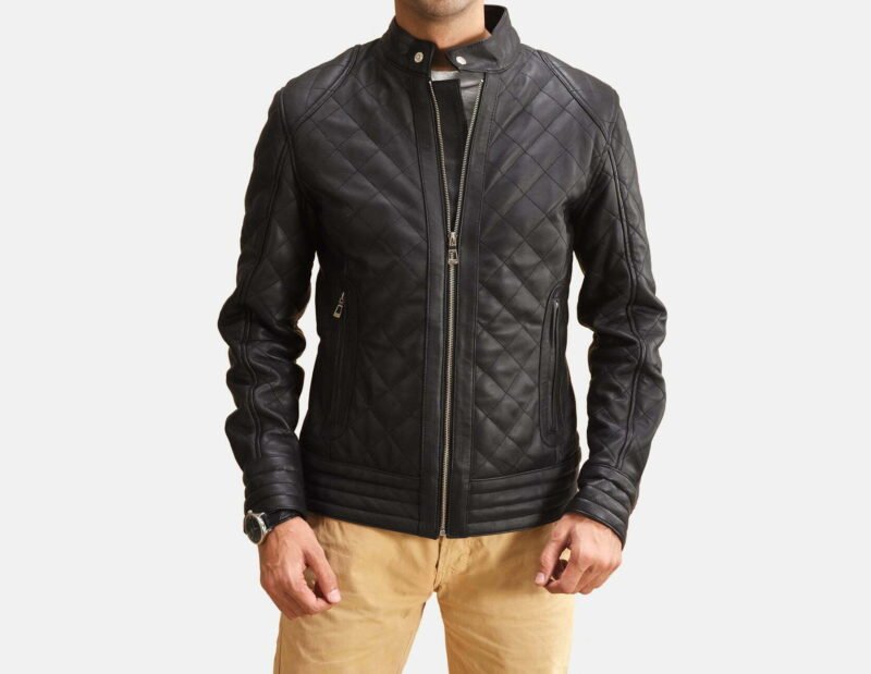 Arctic Quilted Black Leather