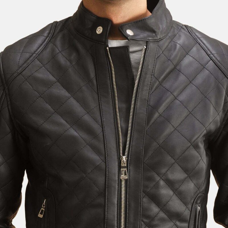 Arctic Quilted Black Leather
