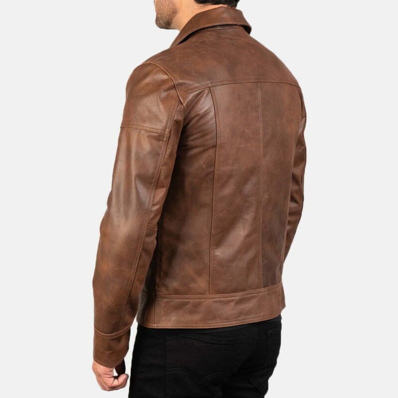Lavendard Brown Leather Biker
