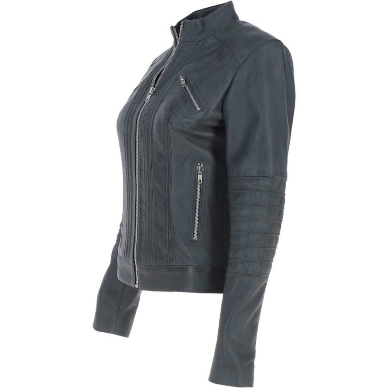 Ladies Leather Biker Jacket