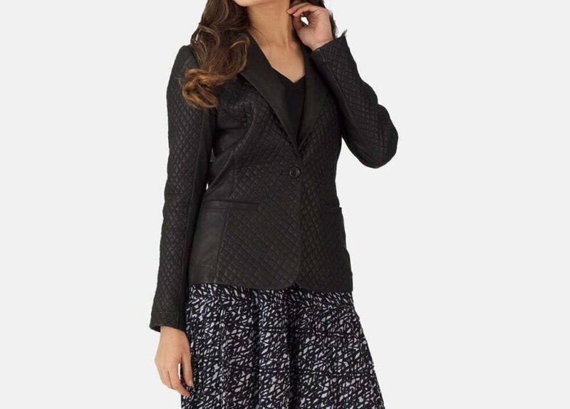 Arctic Quilted Black Leather