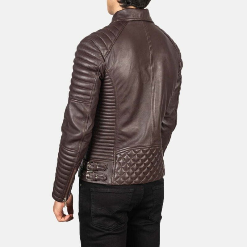 Armand Maroon Leather Biker