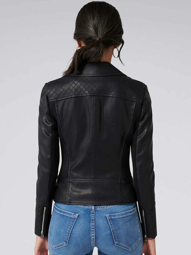 Solid Black Biker Leather Jacket