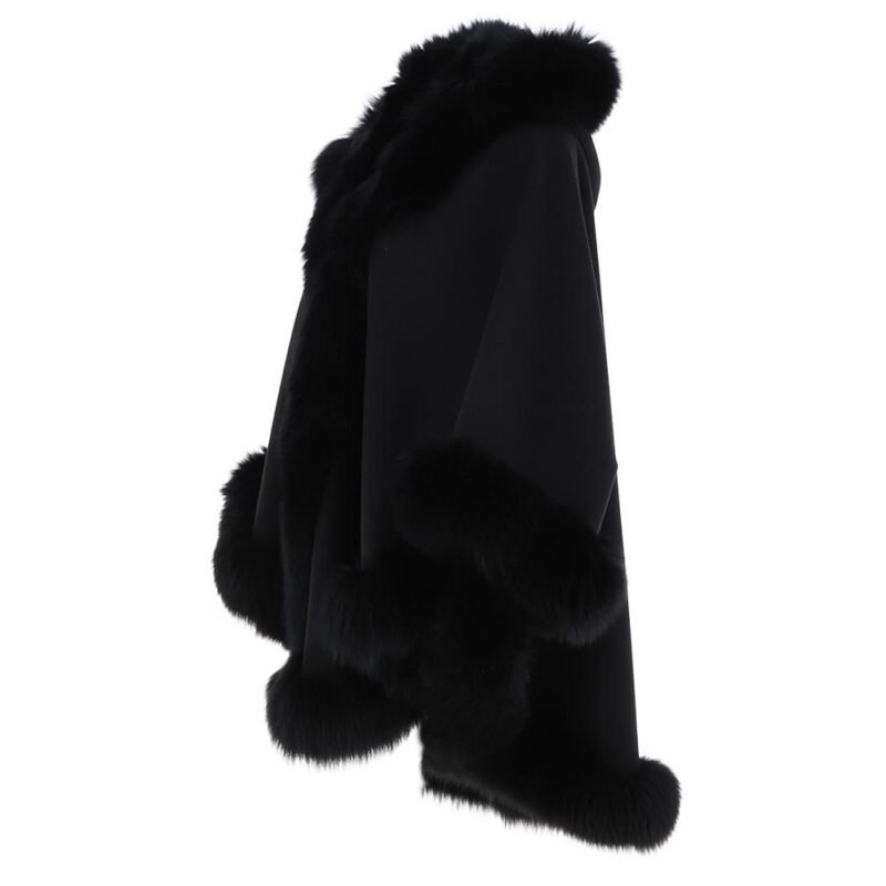 Fur Poncho Black