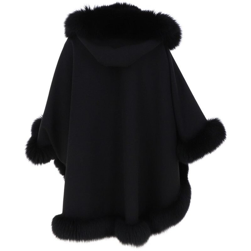 Fur Poncho Black