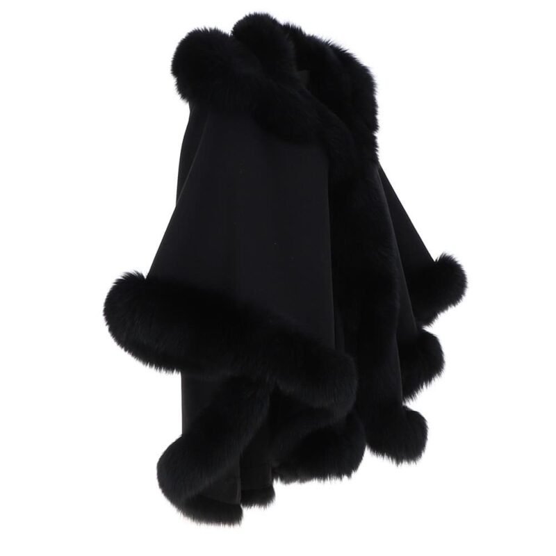Fur Poncho Black