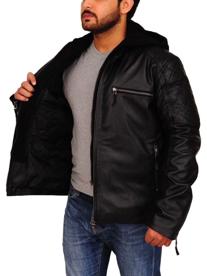 Fancy Batman Fantasy Black Leather Jacket