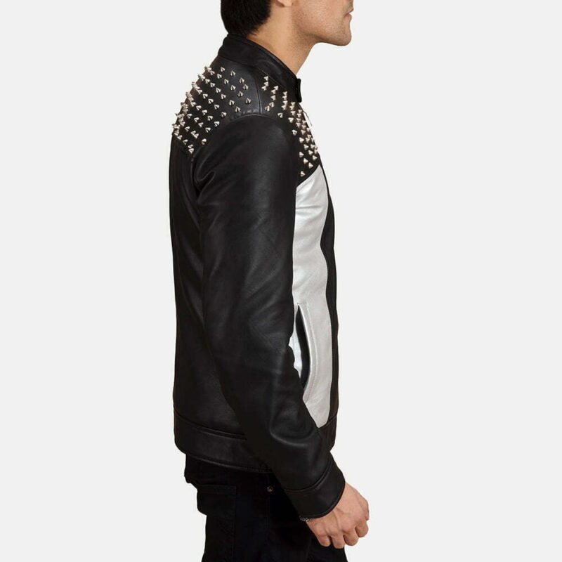 Men's Studded Leather Biker Jacket