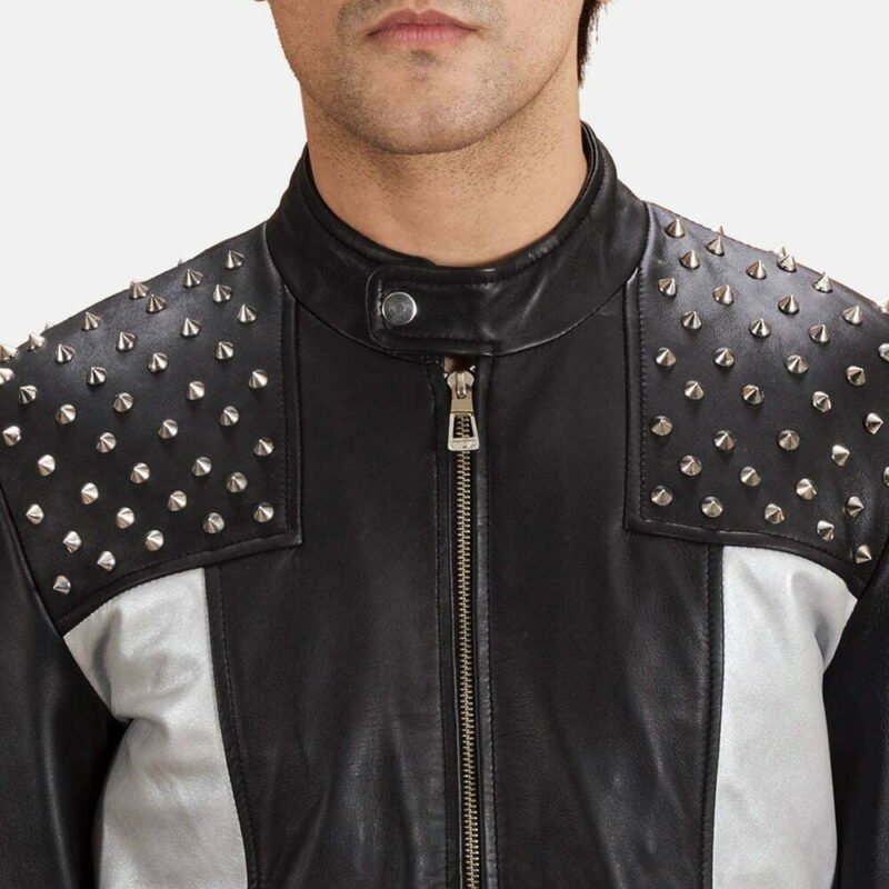 Men's Studded Leather Biker Jacket