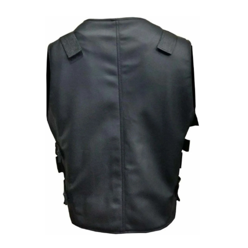 Blooded Thomas Jane Punisher Black Leather Skull Vest