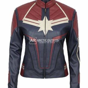 Costume Avengers Endgame Captain Marvel Movie Faux Leather Jacket