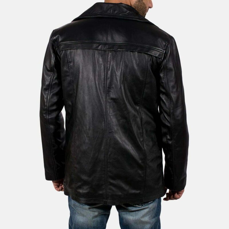 Brawn Ton Black Leather Coat - Image 5
