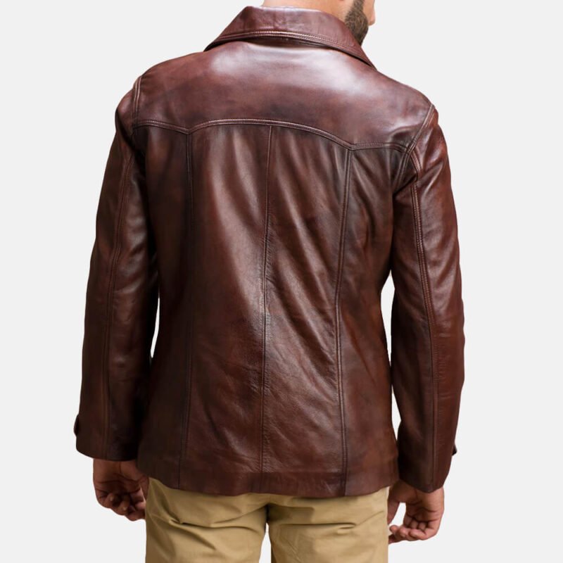 Men's Vincent Alley Brown Leather Blazer Jacket