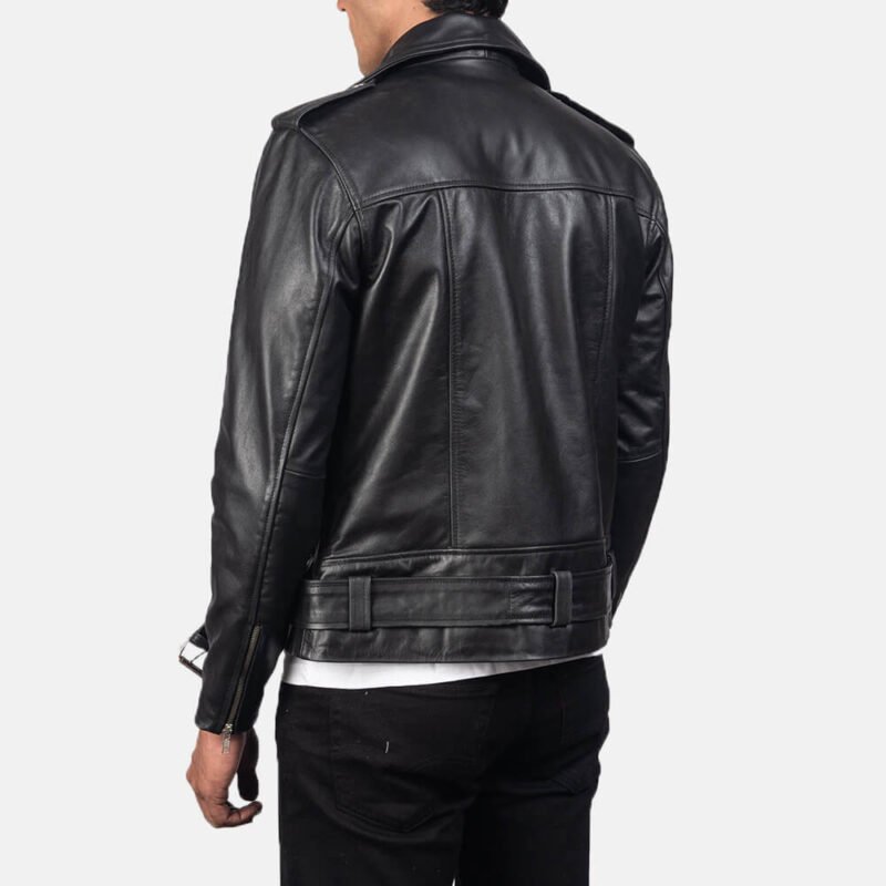 Apex Black Leather Biker Jacket