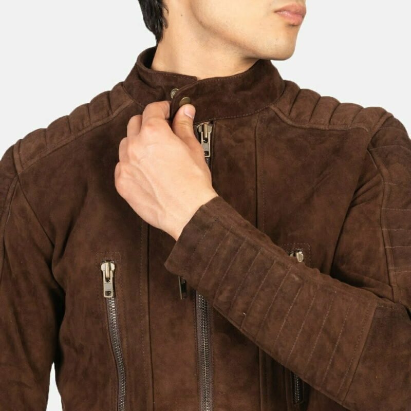 Arctic Mocha Suede Biker Jacket