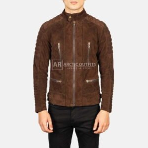 Arctic Mocha Suede Biker Jacket