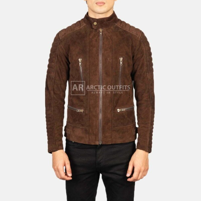 Arctic Mocha Suede Biker Jacket