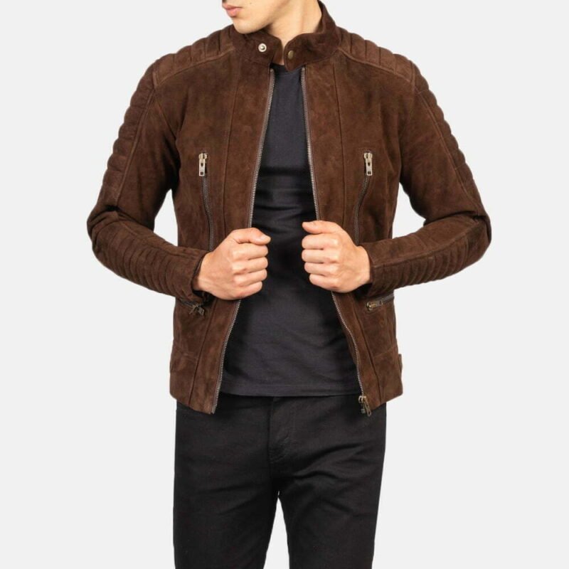 Arctic Mocha Suede Biker Jacket