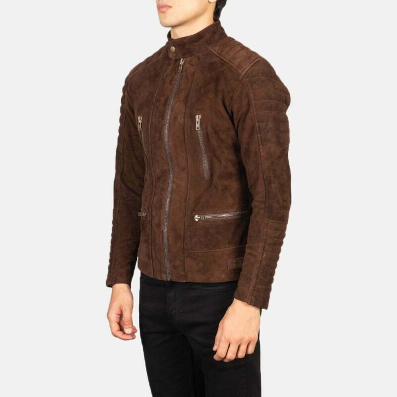 Arctic Mocha Suede Biker Jacket