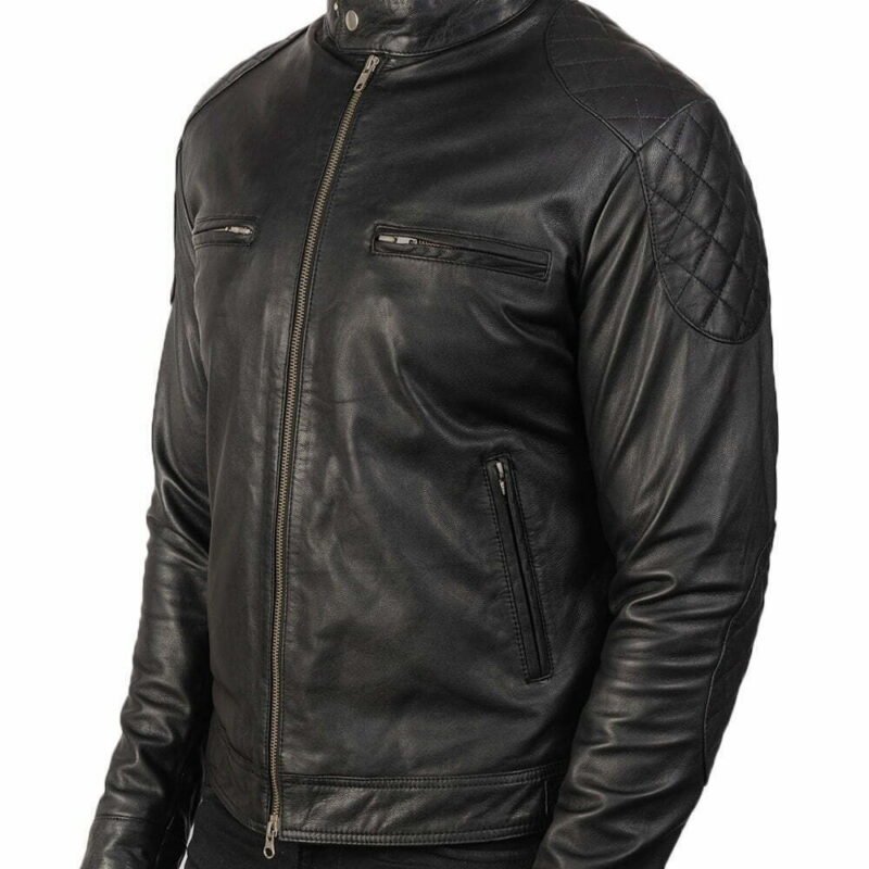 Men's Gatsby Black Leather Biker Jacket