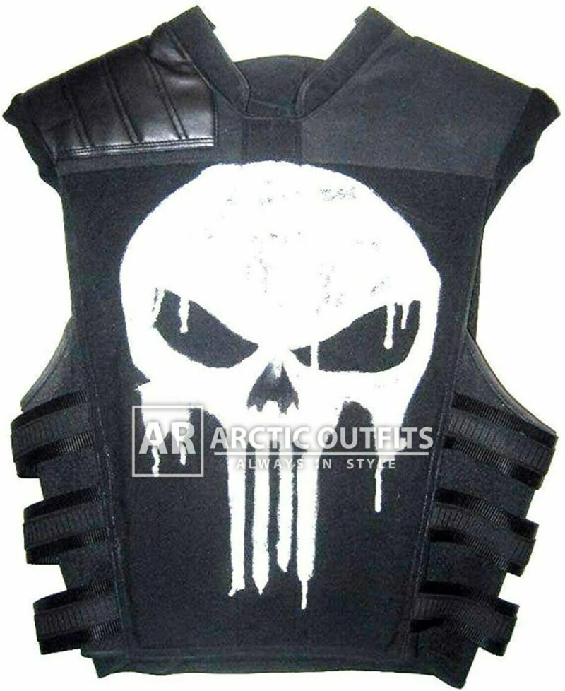 Hill Skull Thomas Jane Punisher Season 2 Tactical Black Leather Vest