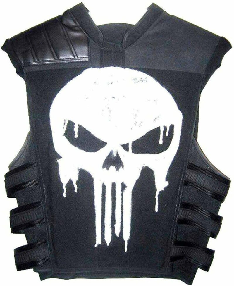 Hill Skull Thomas Jane Punisher Season 2 Tactical Black Leather Vest