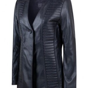 Elise Long Quilted Leather Jacket Coat