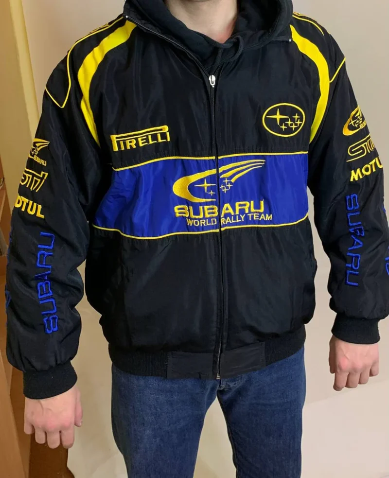 Black Subaru F1 Vintage Racing Jacket