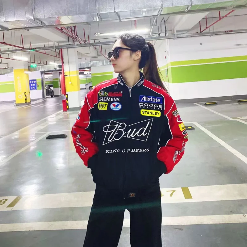 Red Budweiser F1 Vintage Racing Jacket