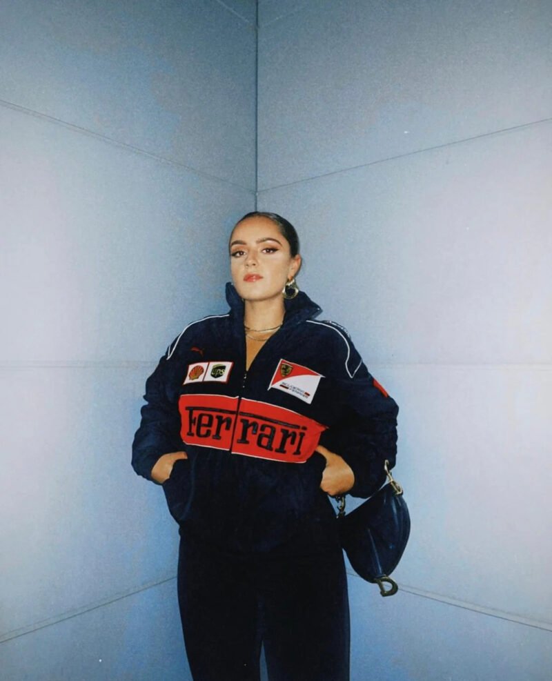 Black Ferrari Vintage Retro Racing Jacket