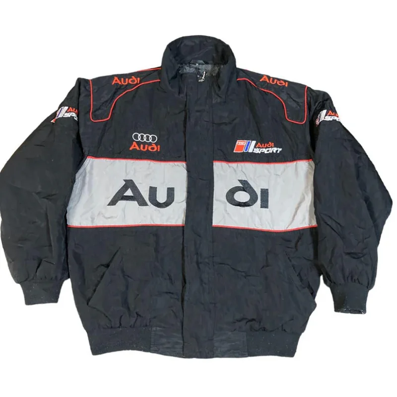 Black Audi F1 Vintage Racing Jacket