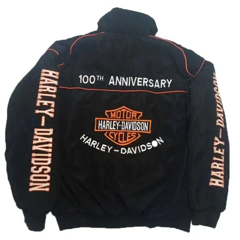 Black Harley Davidson Vintage Racing Jacket