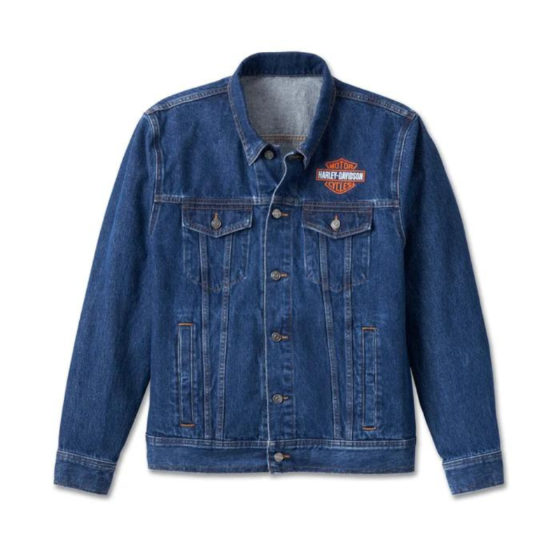 Harley-Davidson Denim Wash Blue Cotton Jacket