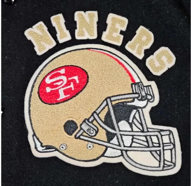 Mens San Francisco 49ers 80’s Black Varsity Jacket