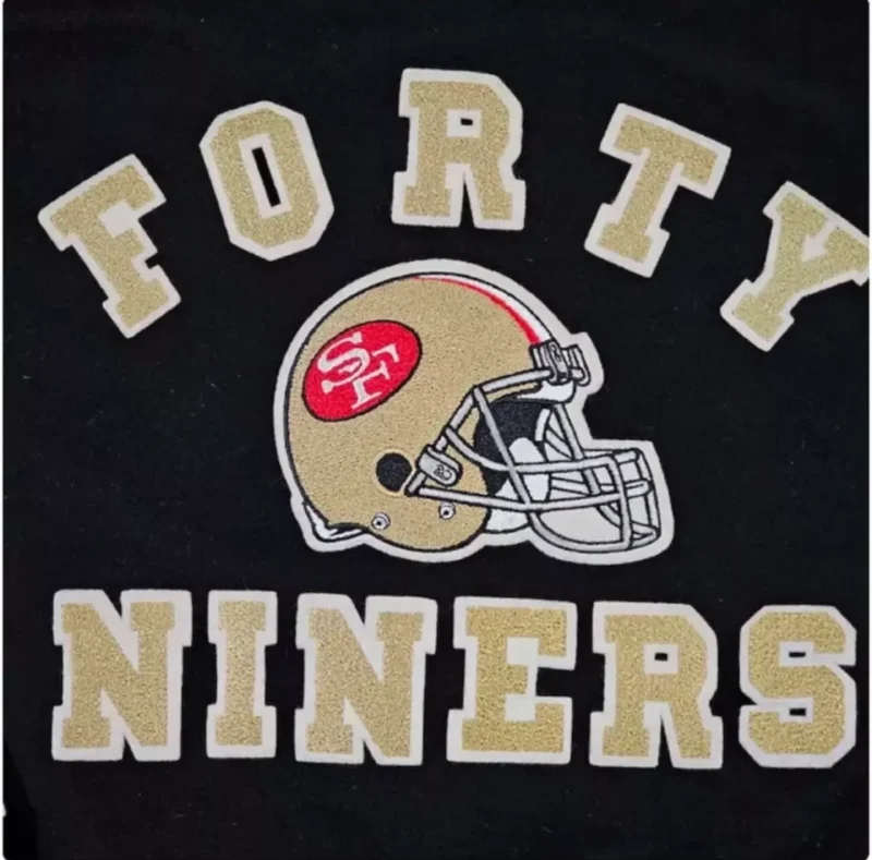 Mens San Francisco 49ers 80’s Black Varsity Jacket