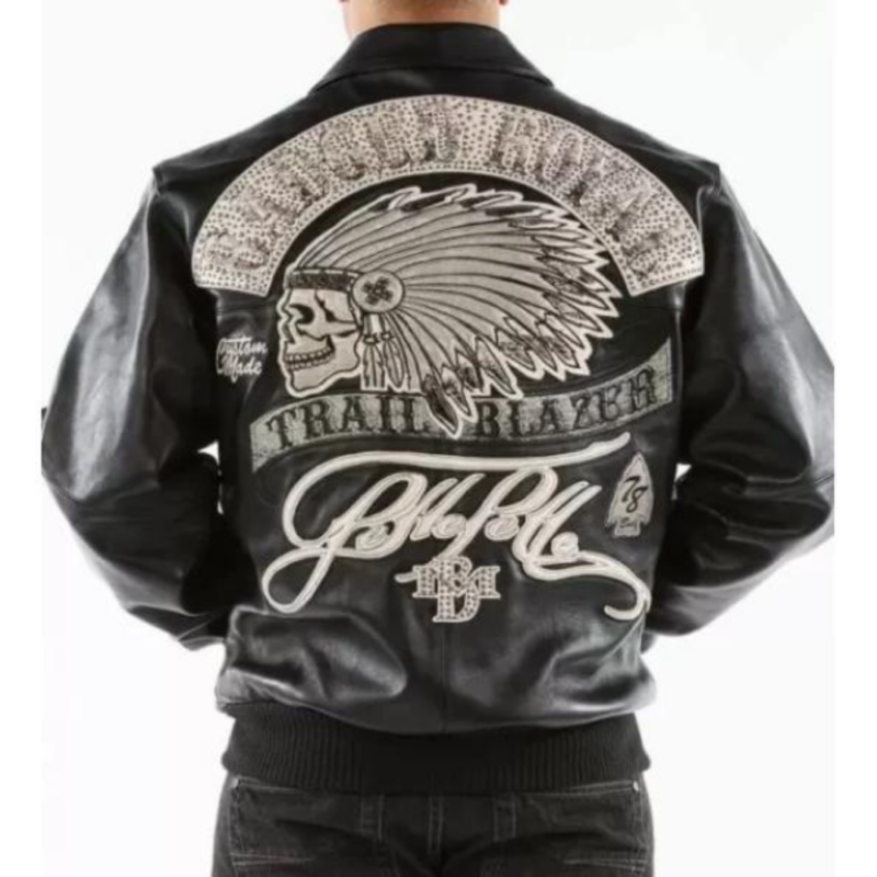 Pelle Pelle Black Trail Blazer Badged Royal Leather Jacket