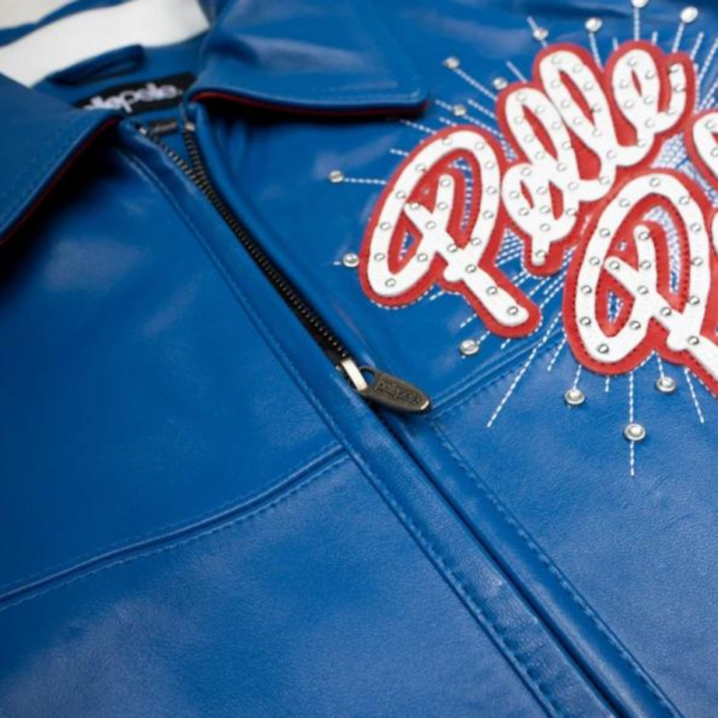 Pelle Pelle Blue World Famous Soda Club Leather Jacket