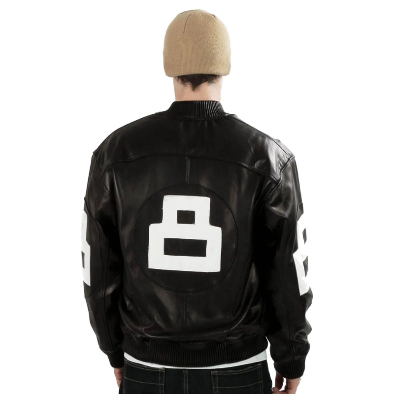 David Puddy 8 Ball Black Seinfeld Varsity Jacket