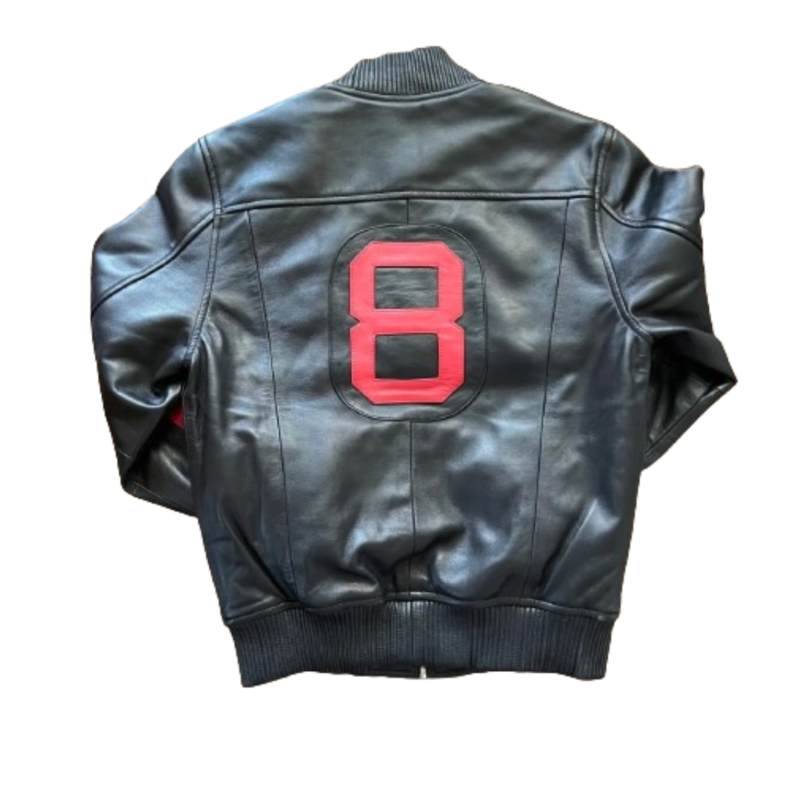 David Puddy 8 Ball Red Black Varsity Jacket