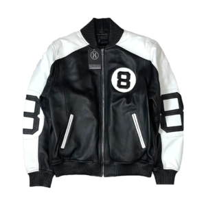 Mens Original 8 Ball B/W Varsity Jacket
